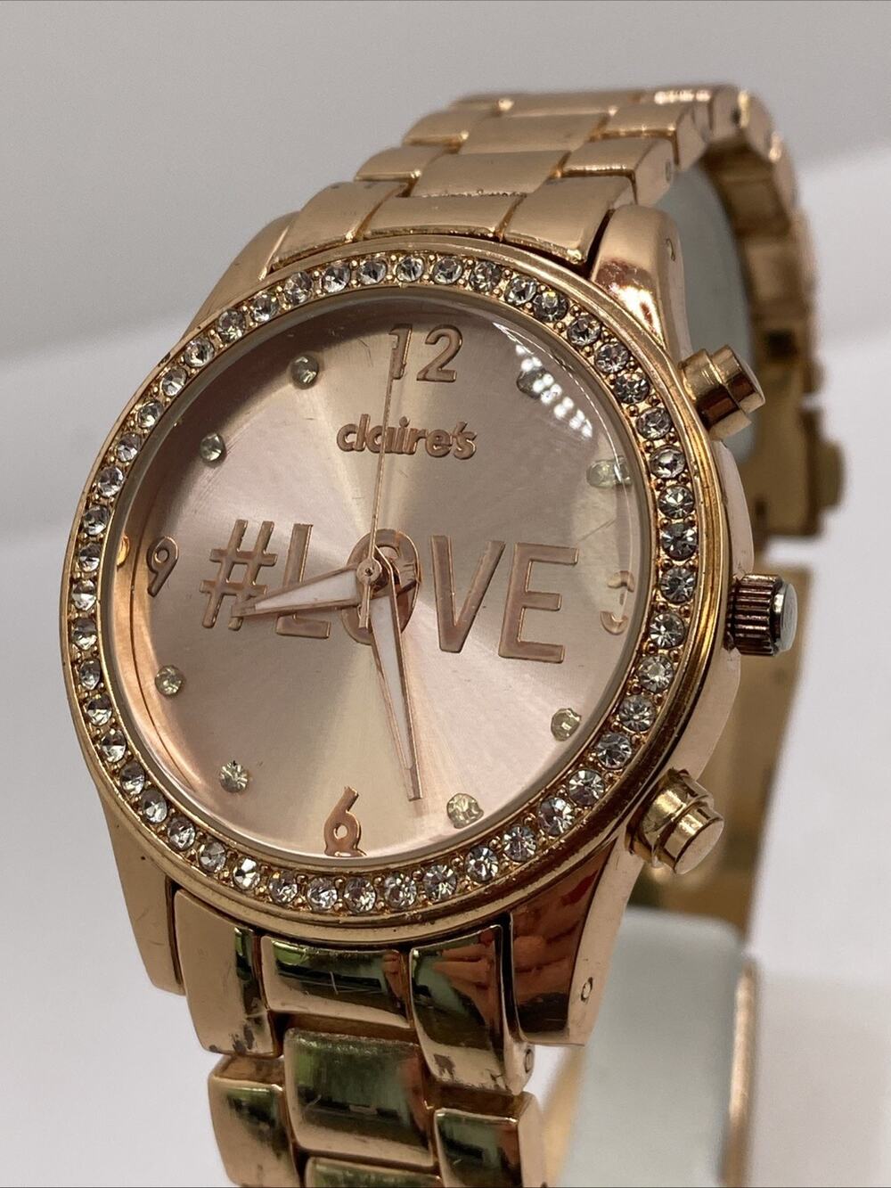 Claires Womens Rose Gold Watch New Battery